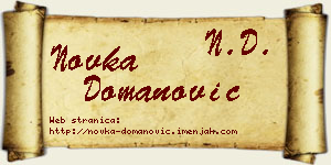 Novka Domanović vizit kartica